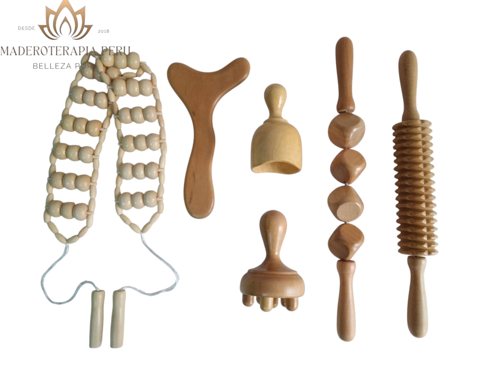 Kit maderoterapia corporal de 6 piezas