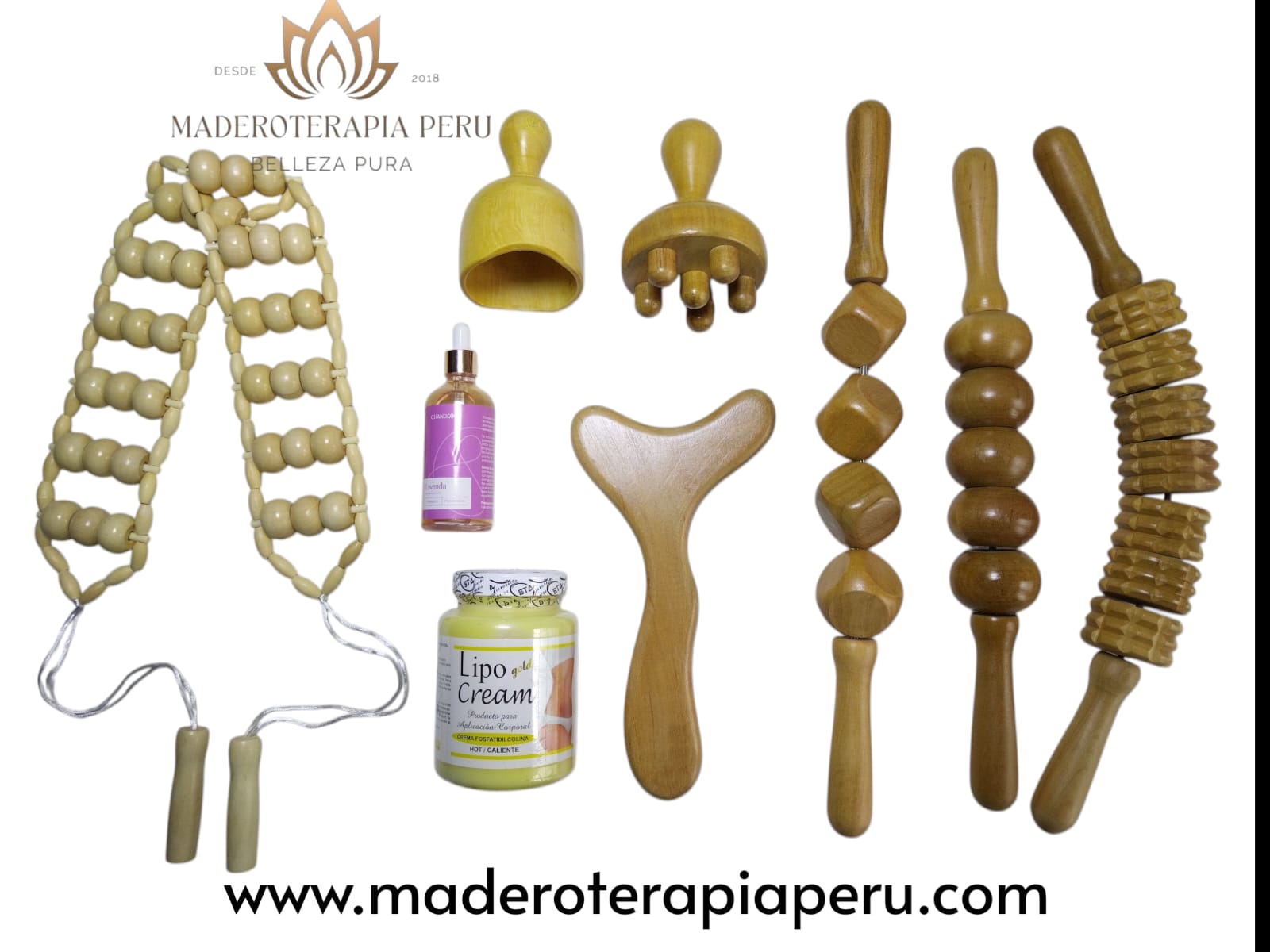 Kit maderoterapia Corporal de 9 piezas